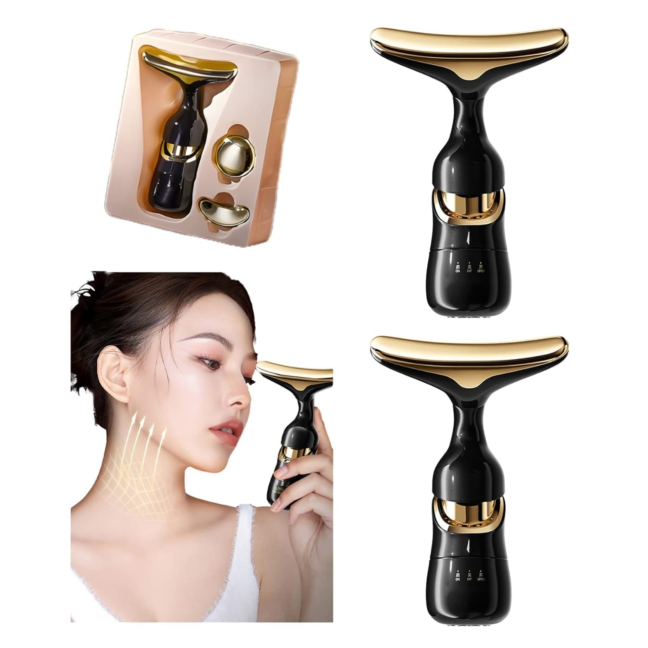 Picture of 3 IN 1 EMS Face Lifting Massager Neck Firming Eye Massage Skin Fine Lines Beauty Tools Skin Lifting Tightening Device Skin Care Tool