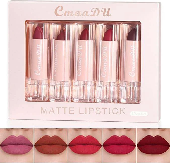 Picture of CmaaDu New 5pcs Set Matte Moisturizing Waterproof Lipstick Matte Lip Gloss Shades 1-15 Available