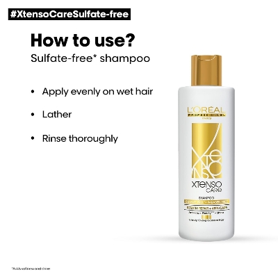 Picture of Loreal Professionnel Xtenso Care Shampoo 250ml Sulfate-free Paraben Free | For all hair types | Gently cleanses, controls frizz and adds shine | With Keratin Repair and Asta-Care