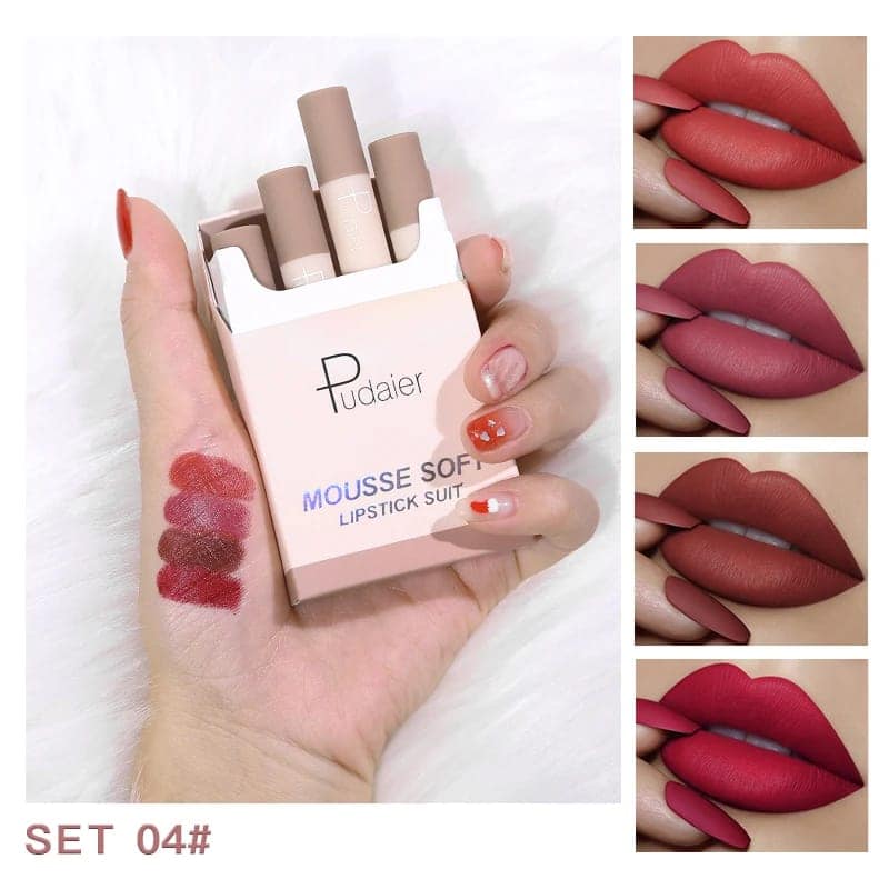 Buy Pudaier Mousse Soft Lipstick Suit 4pcs Set at Best Price In Bangladesh
