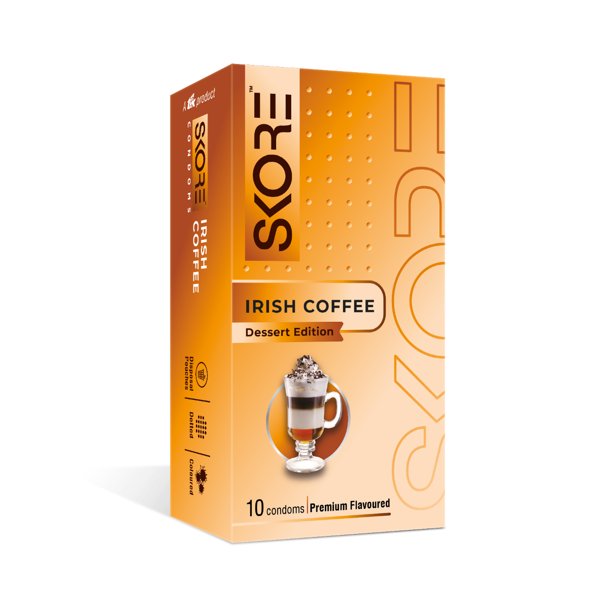 Buy Skore Condom for Men Irish Coffee Dessert Edition Premium Flavored 1500+ Dotted Condoms 10pcs Pack | India at Best Price In Bangladesh