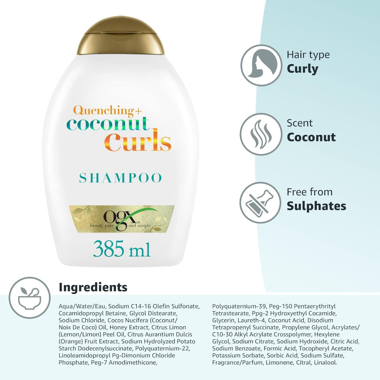 Buy OGX Quenching Plus Coconut Curls Shampoo 385ml | USA at Best Price In Bangladesh