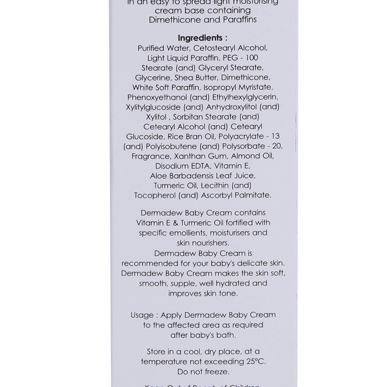 Picture of DERMADEW Baby Cream 80gm For Fresh Growing Skin From 0m+ Baby