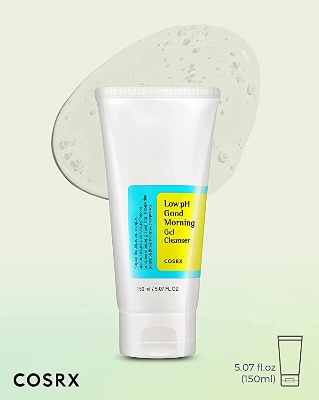 Picture of COSRX Low pH Good Morning Gel Cleanser 150ml Daily Mild Face Cleanser for Sensitive Skin with BHA & Tea-Tree Oil, PH Balancing | Korea