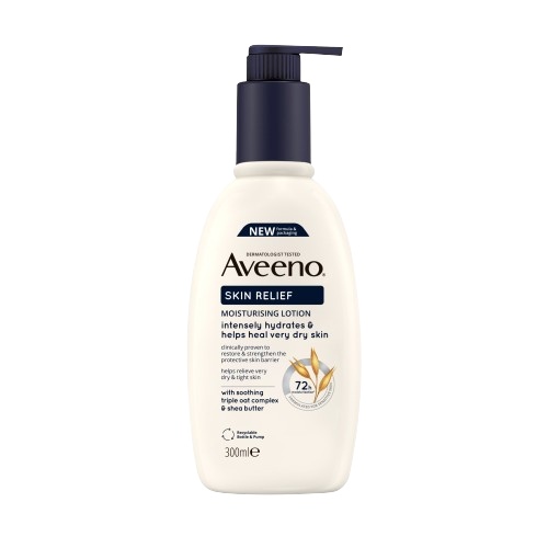 Picture of Aveeno Skin Relief Moisturizing Lotion 300ml For Very Dry Skin with Shea Butter & Unique Triple Oat Complex