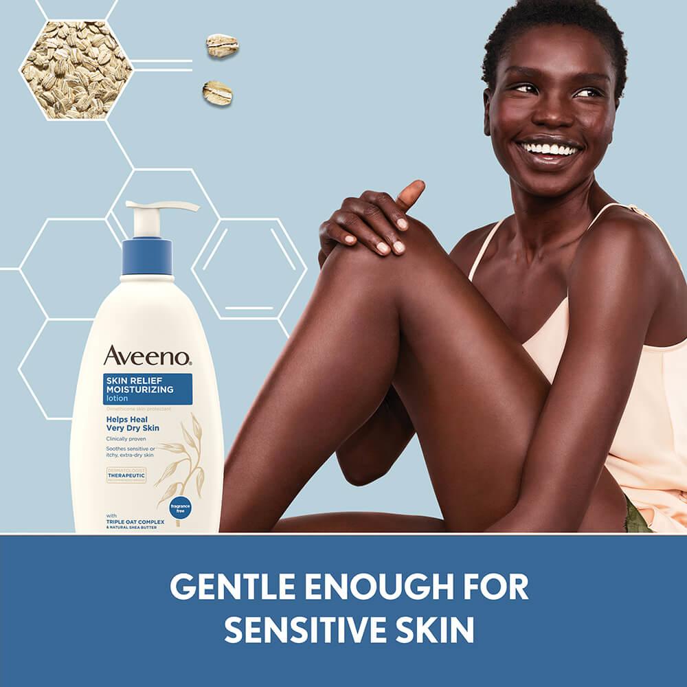Picture of Aveeno Skin Relief Moisturizing Lotion 300ml For Very Dry Skin with Shea Butter & Unique Triple Oat Complex