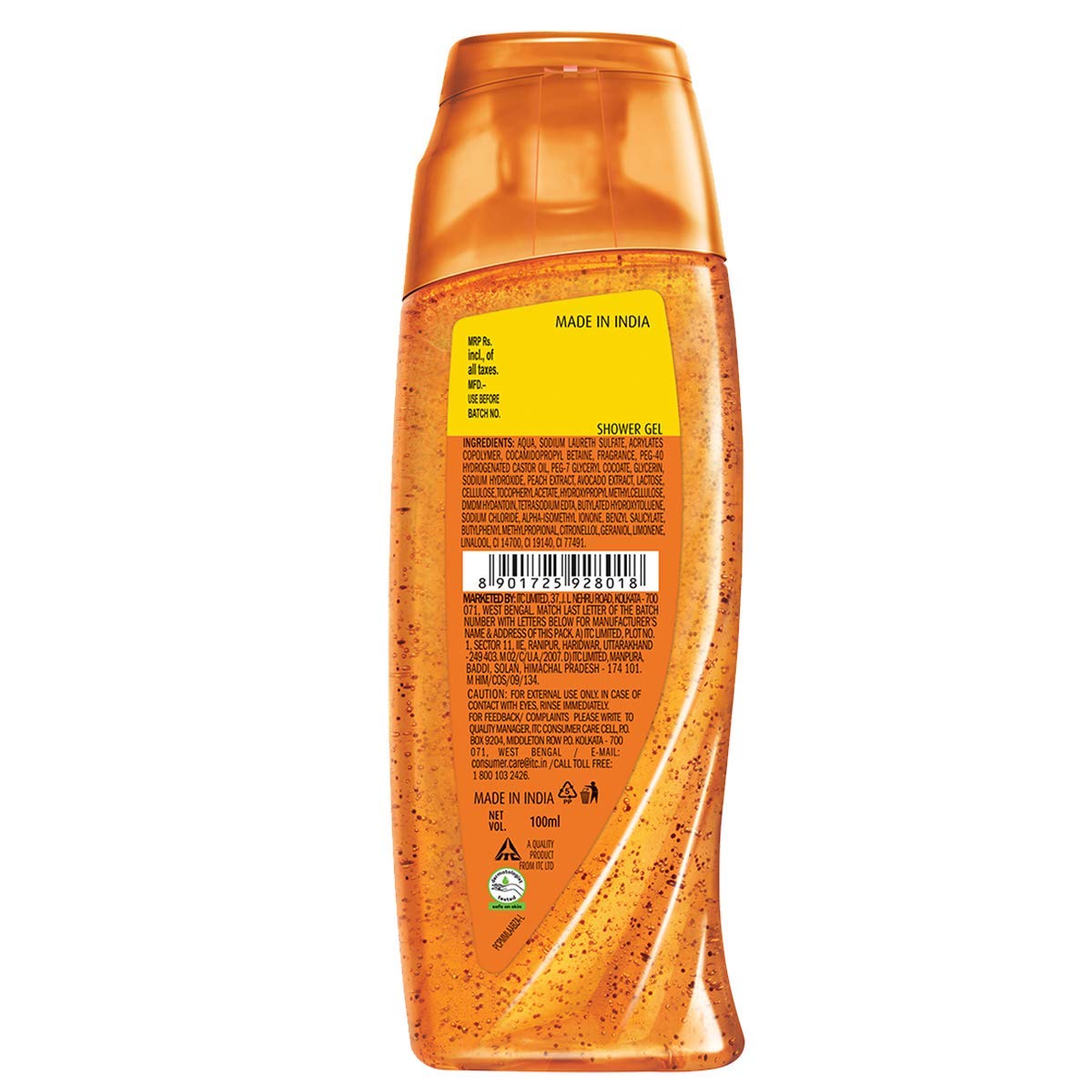 Picture of Fiama Shower Gel Peach & Avocado Body Wash with Skin Conditioners for Soft Moisturised Skin 250ml Bottle (Made in India)