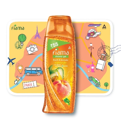 Picture of Fiama Shower Gel Peach & Avocado Body Wash with Skin Conditioners for Soft Moisturised Skin 250ml Bottle (Made in India)