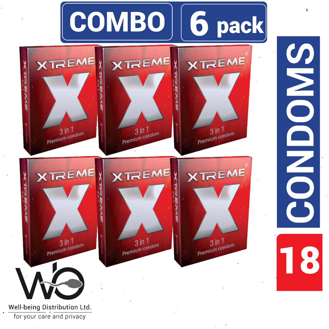 Picture of SMC - Xtreme 3 in 1 Condom - 6 Pack Combo
