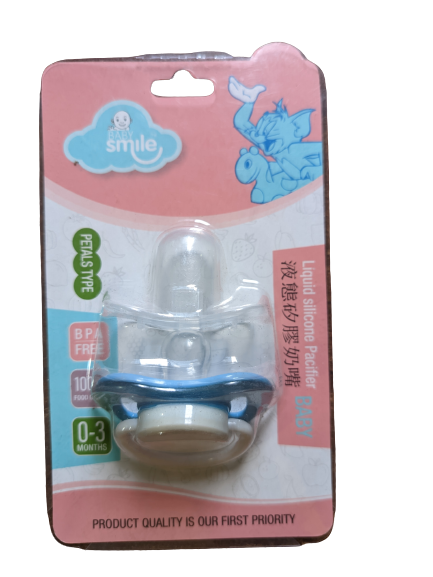 Picture of Baby Smile Petals Type Liquid Silicone Pacifier 1pcs - Blue & Pink