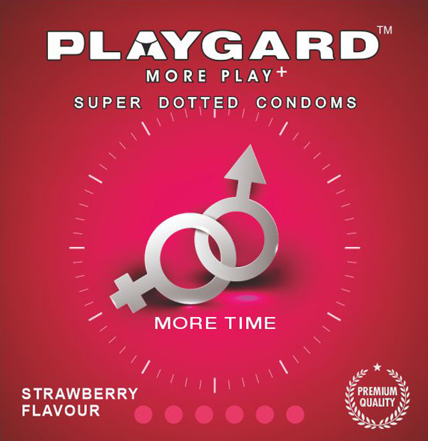 Picture of Playgard Condom Strawberry Flavor Super Dotted Condom 3s Pack - More Play More Time Condom