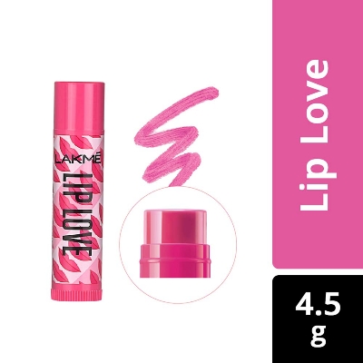 Picture of Lakme Lip Love Strawberry Lip Care Balm 4.5g | 22 H Moisture Formula | SPF 15