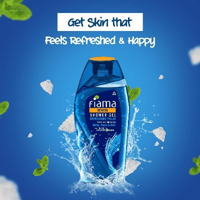 Picture of Fiama Men Refreshing Pulse Shower Gel 250ml with Skin Conditioners & Sea Minerals for Body, Face & Hair