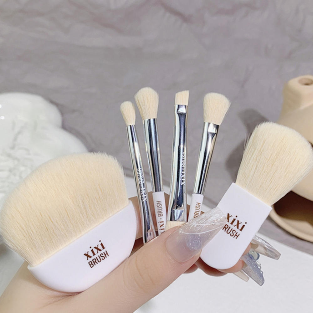 Picture of 6Pcs Mini Travel Women Makeup Brushes Set Portable Soft Concealer Brush Beauty Foundation Eye Shadow Tool Eyelash Brush With Box