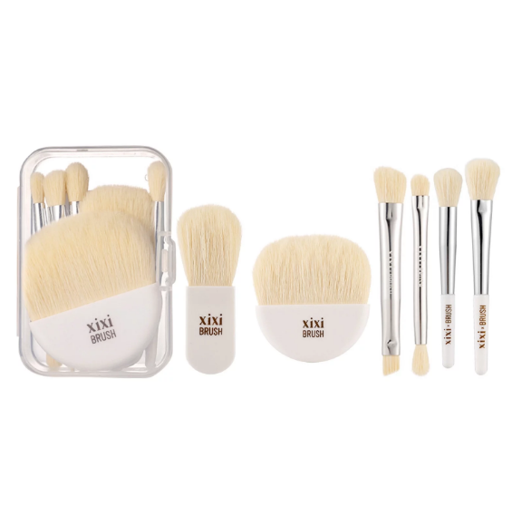 Picture of 6Pcs Mini Travel Women Makeup Brushes Set Portable Soft Concealer Brush Beauty Foundation Eye Shadow Tool Eyelash Brush With Box