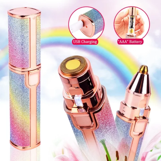 Picture of Eyebrow Trimmer | 2 In 1 Painless Brow Shaver Hair Remover Battery Operated Eyebrow Trimmer Facial Hair Remover
