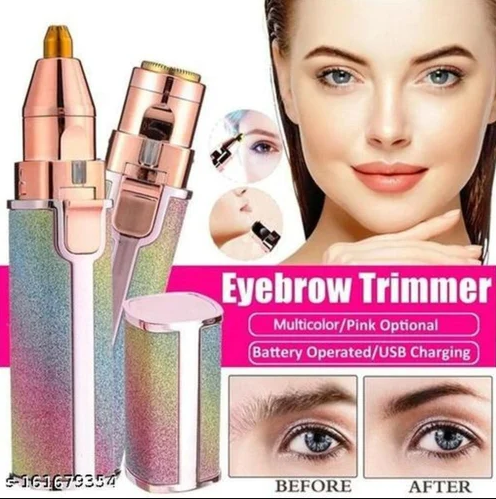 Picture of Eyebrow Trimmer | 2 In 1 Painless Brow Shaver Hair Remover Battery Operated Eyebrow Trimmer Facial Hair Remover