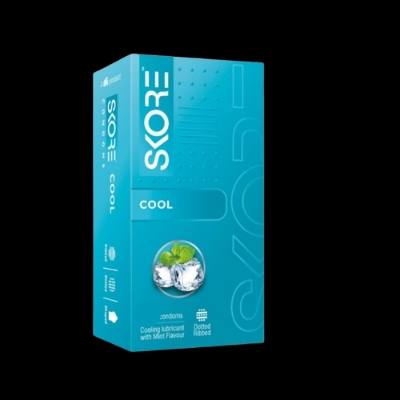 Picture of Skore Condom for Men Cool Mint Flavor Ribbed Dotted Colors Condom 3pcs x 2 Pack | Extra Lubrication | India
