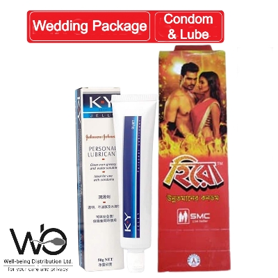 Picture of Wedding & Honeymoon Combo Package - Condom & Lubricant - Hero Full Box Condom (36Pcs) & J&J Ky Jelly Personal Lubricant 50Gm Pack - Condom