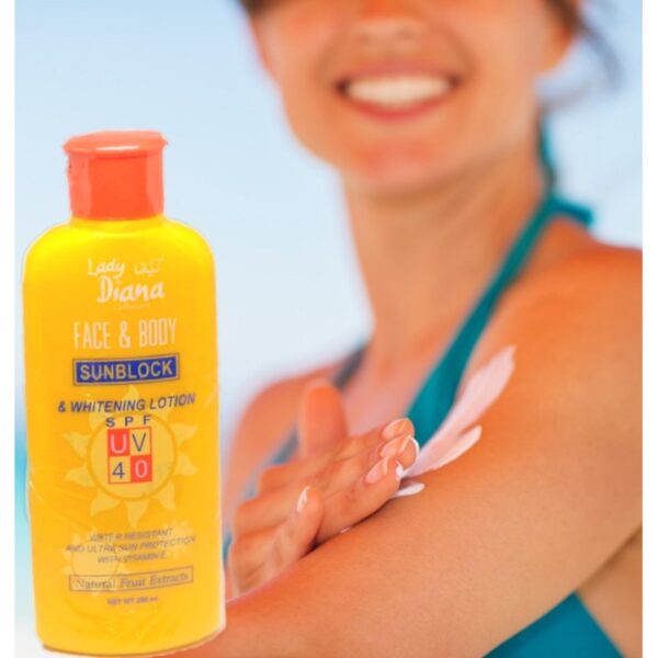 Picture of Lady Diana Sunblock SPF UV 40 Face & Body Lotion 200ml (Made in UAE)