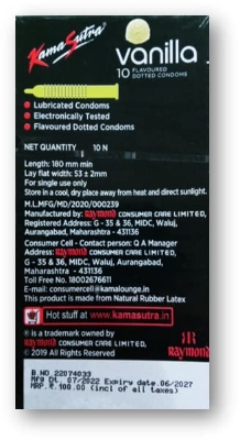 Picture of Kamasutra Vanilla Flavor Dotted Condom 10pcs Pack (Made in India)