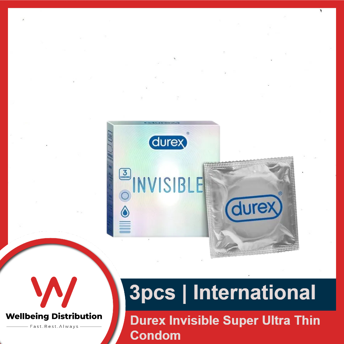 Picture of Durex Invisible Super Ultra Thin Condoms 3pcs Pack