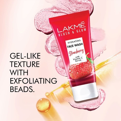 Picture of Lakme Blush & Glow Strawberry Gel Face Wash 50ml with Vitamin C Serum