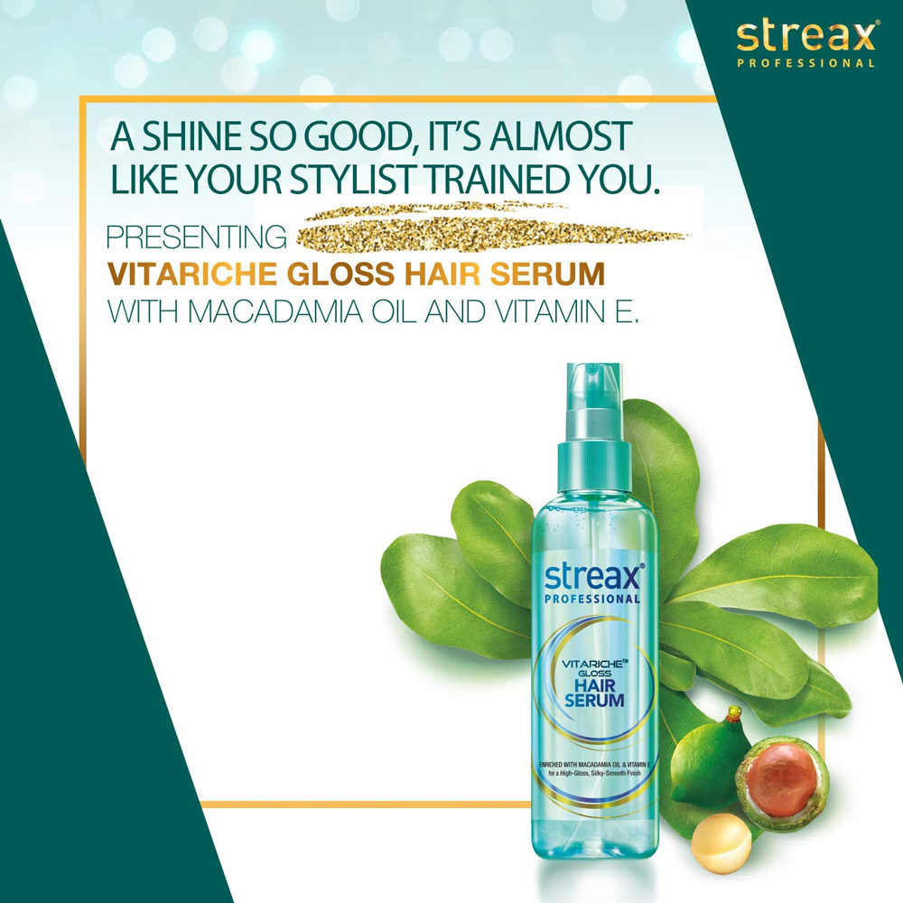 Picture of Hair Serum for Women - Streax Pro / Professional Vitariche Gloss Hair Serum 115ml | India