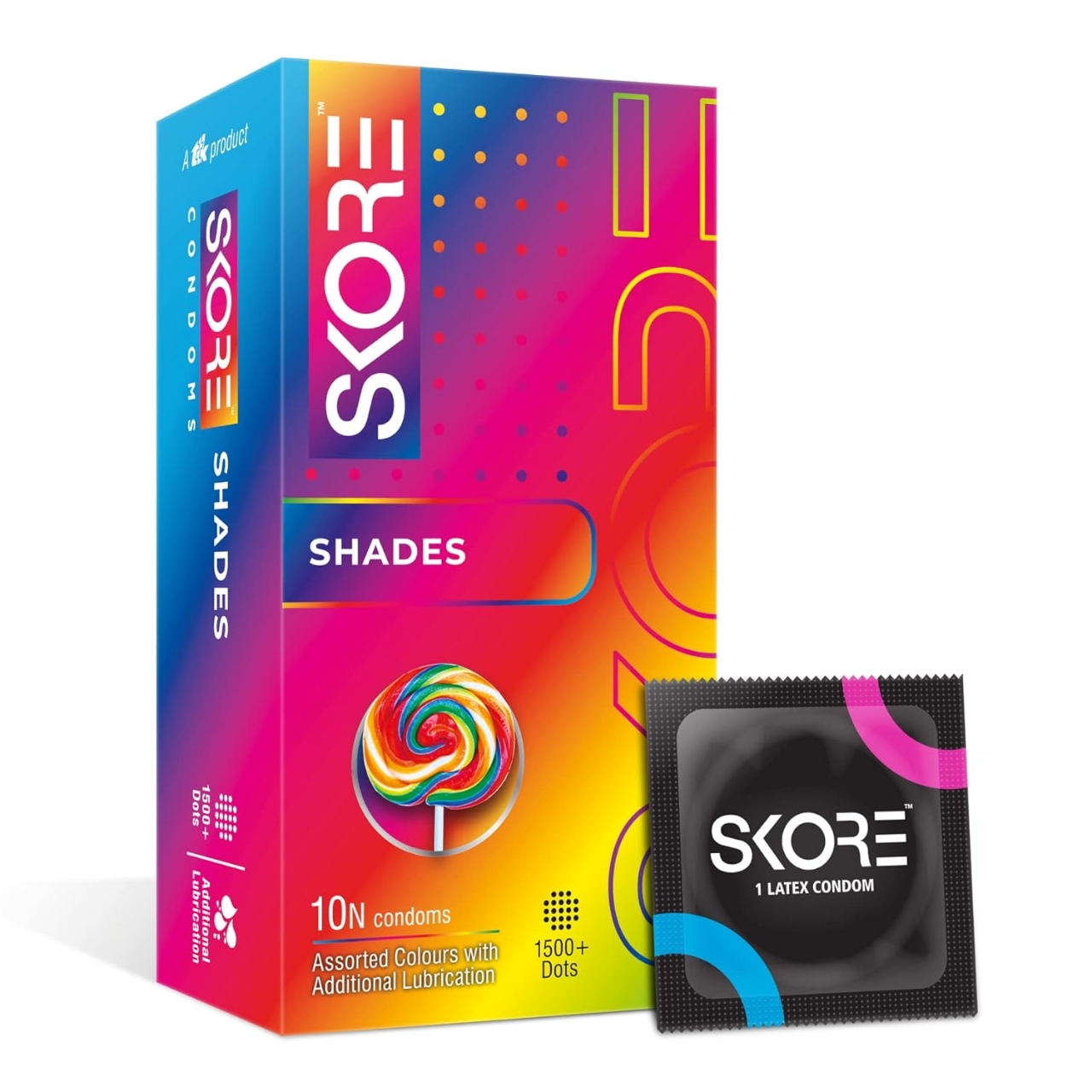 Picture of Valnetine Special Combo Pack | Skore Shades 1500+ Dotted Condom 10pcs & KY Jelly Lubricant 50gm