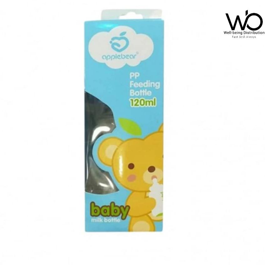 Picture of Baby Feeder Apple Bear PP Feeding Glass Bottle with Silicone Nipple 120ml