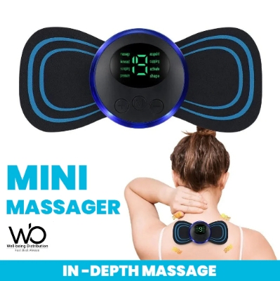 Picture of Mini Massager - Rechargeable Shoulder/ Neck/ Muscle/ Tendonitis/ Deep Tissue/ Back Massager with 2pcs Butterfly Pad