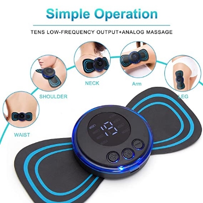 Picture of Mini Massager - Rechargeable Shoulder/ Neck/ Muscle/ Tendonitis/ Deep Tissue/ Back Massager with 2pcs Butterfly Pad