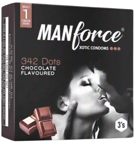 Picture of Manforce Stay Long Gel 8g & Xotic 342 Dots Chocolate Flavor Condom 3pcs | Manforce Condom & Lube Combo | Wedding & Honeymoon Combo