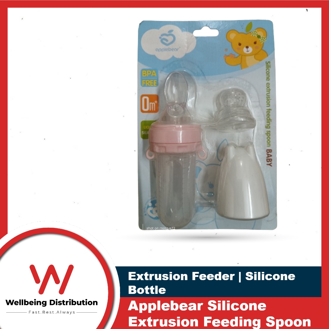 Picture of Baby Food & Juice Feeder | Applebear Silicone Extrusion Feeding Spoon Feeder for 0m+ Baby