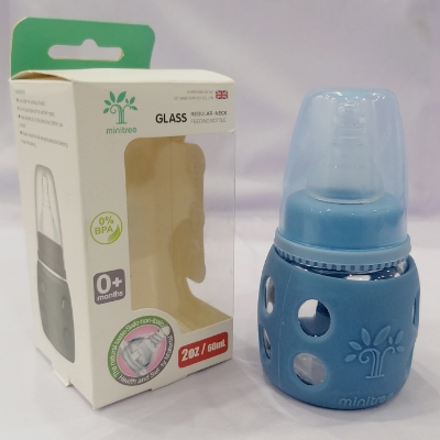 Picture of Baby Feeder Bottle Minitree Regular Neck Baby Feeding Glass Bottle 0m+ 60ml Bottle Multicolor Available