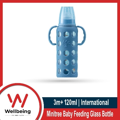Picture of Baby Feeder Bottle Minitree Regular Neck Baby Feeding Glass Bottle 0m+ 60ml/ 3m+ 120ml/ 6m+ 240ml Bottle Multicolor Available (Select Size Before Order)