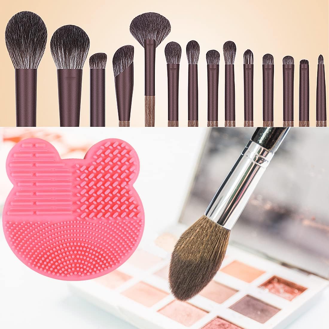 Picture of 1pcs Makeup Brush Cleaner Washing Brush Pad Make Up Tool Scrubber Box