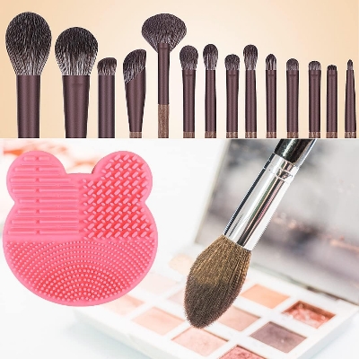 Picture of 1pcs Makeup Brush Cleaner Washing Brush Pad Make Up Tool Scrubber Box