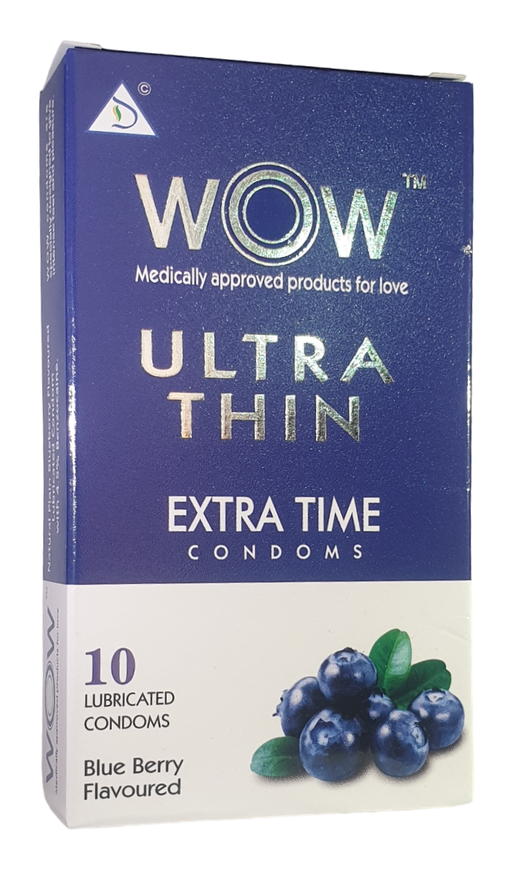 Picture of WOWCondom Ultra Thin Extra Time Blue Berry Condom for Men 10pcs Pack | India