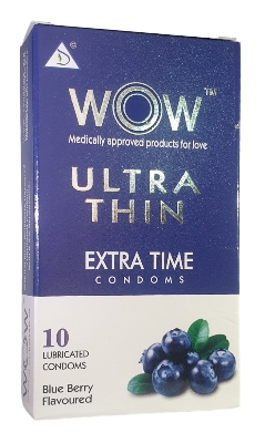 Picture of WOWCondom Ultra Thin Extra Time Blue Berry Condom for Men 10pcs Pack | India