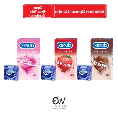 Picture of Valentine Special Gift Box | Durex Extra Thin Chocolate, Strawberry & Bubblegum Flavored 10pcs Pack 3 Combo Pack | With Gift