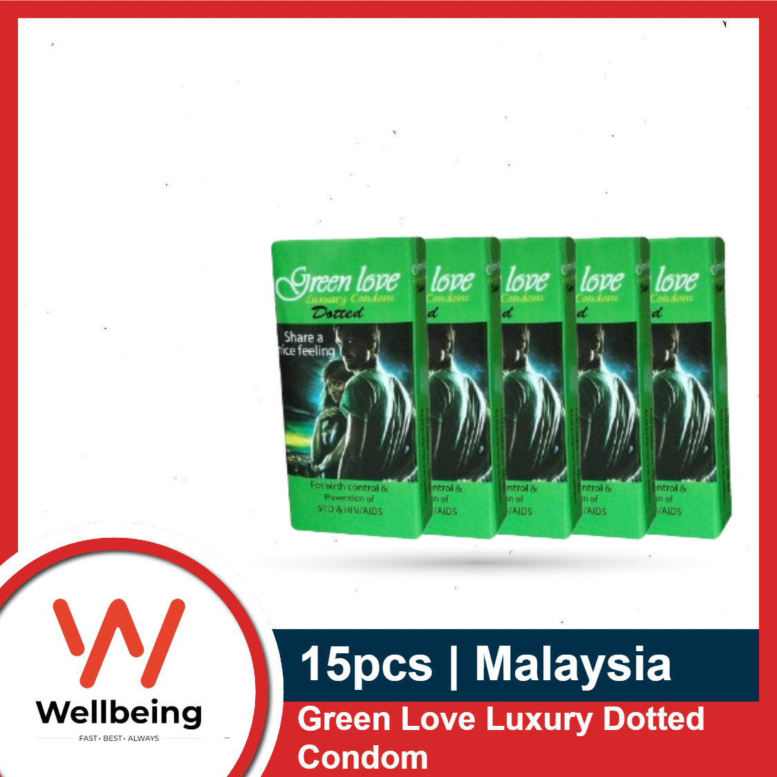 Picture of GreenLove Luxury Dotted Condom for Men | Combo Pack - 5 Packs - 3x5=15pcs | Malaysia