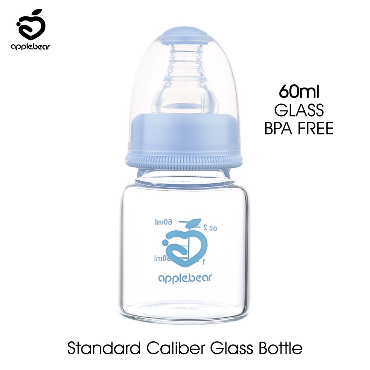 Picture of Baby Feeder Applebear Standard Caliber Glass Bottle 60ml (Multicolor Available)