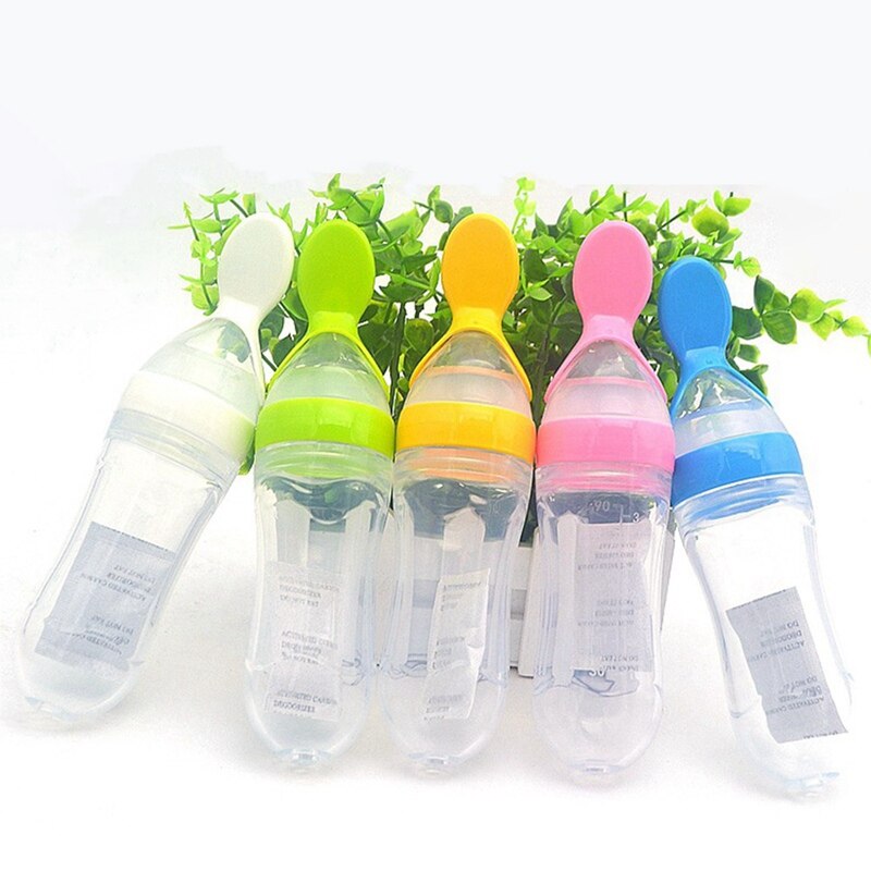 Picture of Baby Smile Rice Powder Feeder 90ml Silicone Bottle with Plastic Spoon