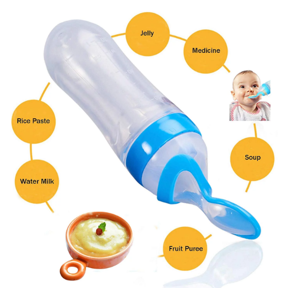 Picture of Baby Smile Rice Powder Feeder 90ml Silicone Bottle with Plastic Spoon
