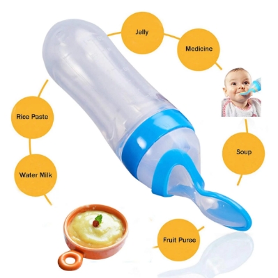 Picture of Baby Smile Rice Powder Feeder 90ml Silicone Bottle with Plastic Spoon
