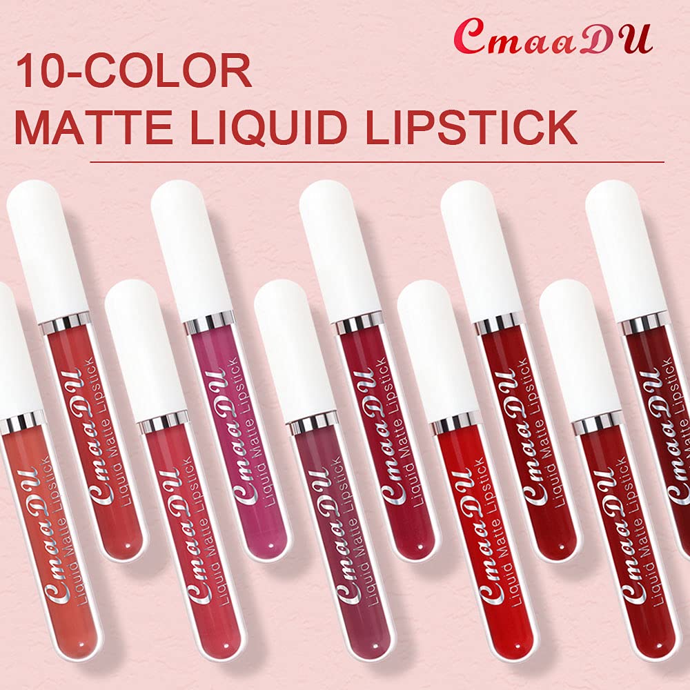 Picture of CmaaDu 10 Pcs Set Liquid Matte Non-stick Cup Waterproof Lipstick Set