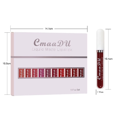 Picture of CmaaDu 10 Pcs Set Liquid Matte Non-stick Cup Waterproof Lipstick Set