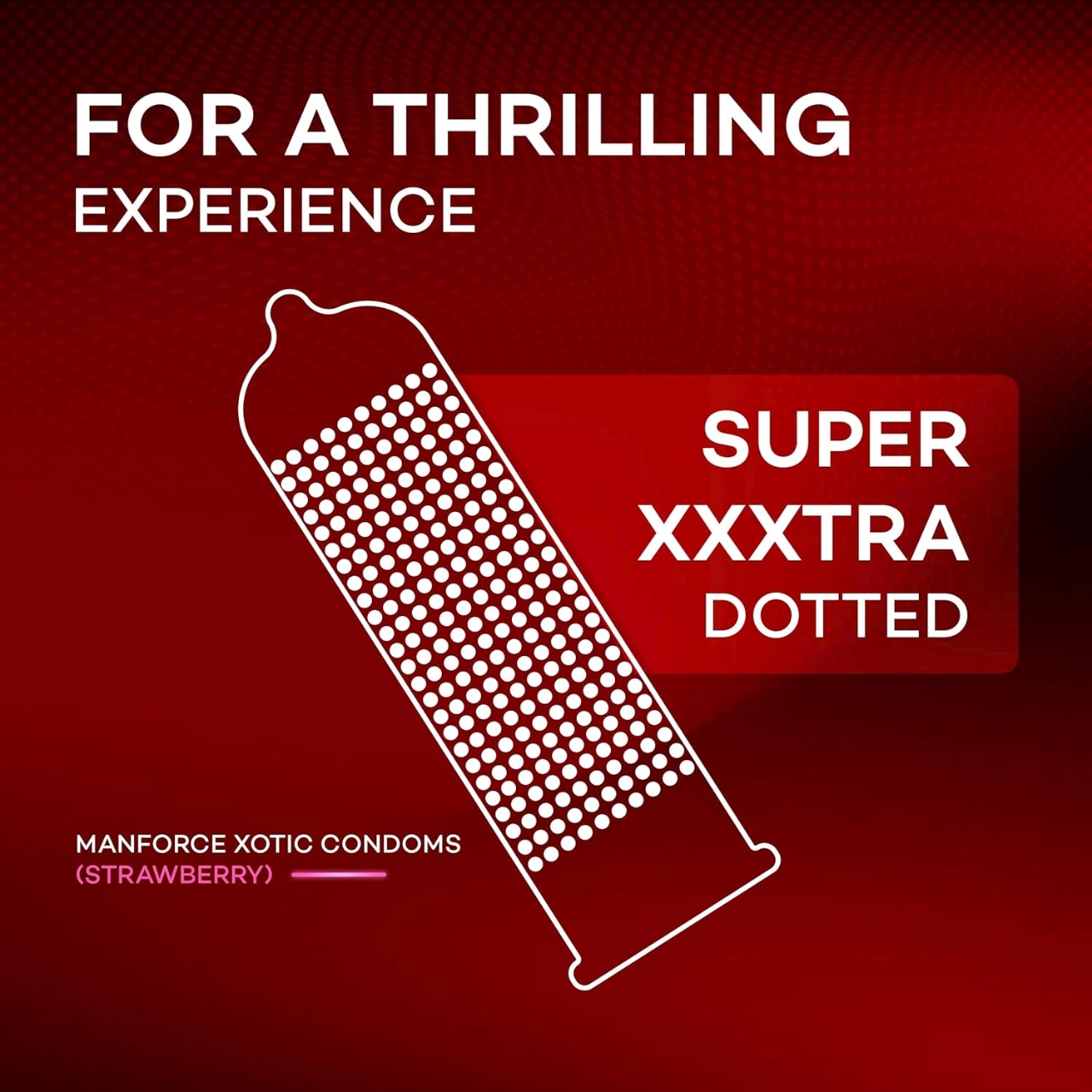 Picture of Manforce Xotic Condom 1500 Dots Strawberry Flavour Condoms - Combo Pack - 3x3=9pcs