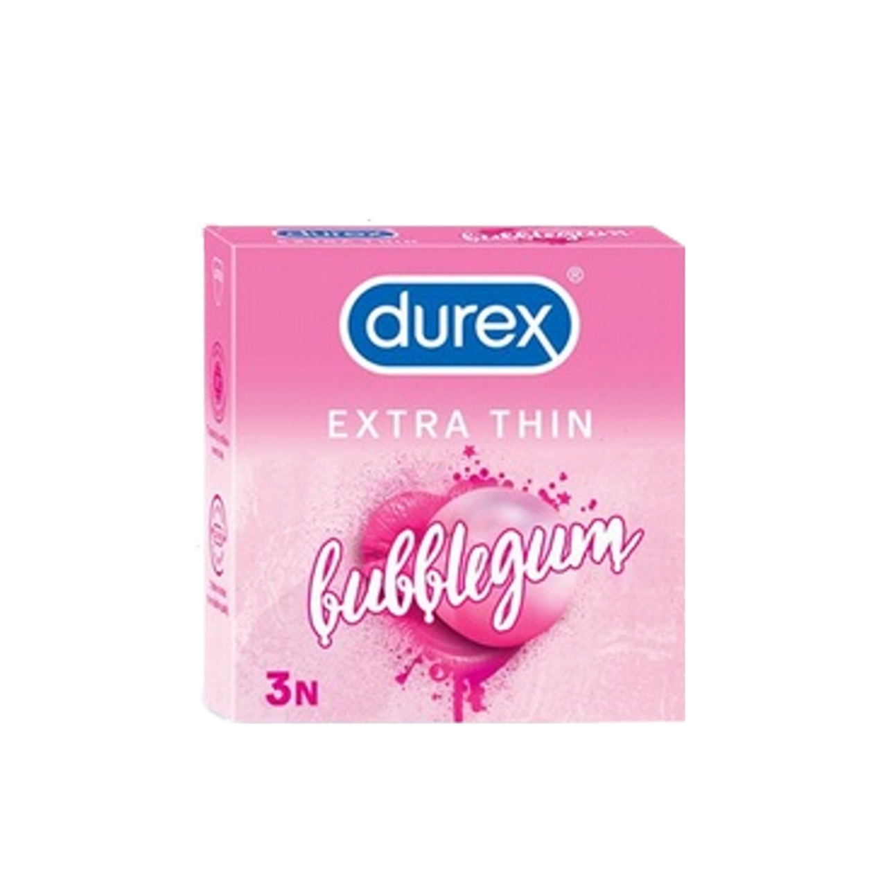 Picture of Durex - Extra Thin Bubblegum Flavored Condom - Single Pack - 3x1=3pcs